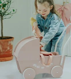 Dukker Og Tilbehør-Krea Dukkevogn - Træ - Rose