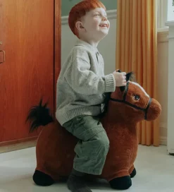 Tumledyr|Babylegetøj-Krea Hoppedyr - Hop & Bounce Plush Horse - Brun