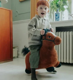 Tumledyr|Babylegetøj-Krea Hoppedyr - Hop & Bounce Plush Horse - Brun