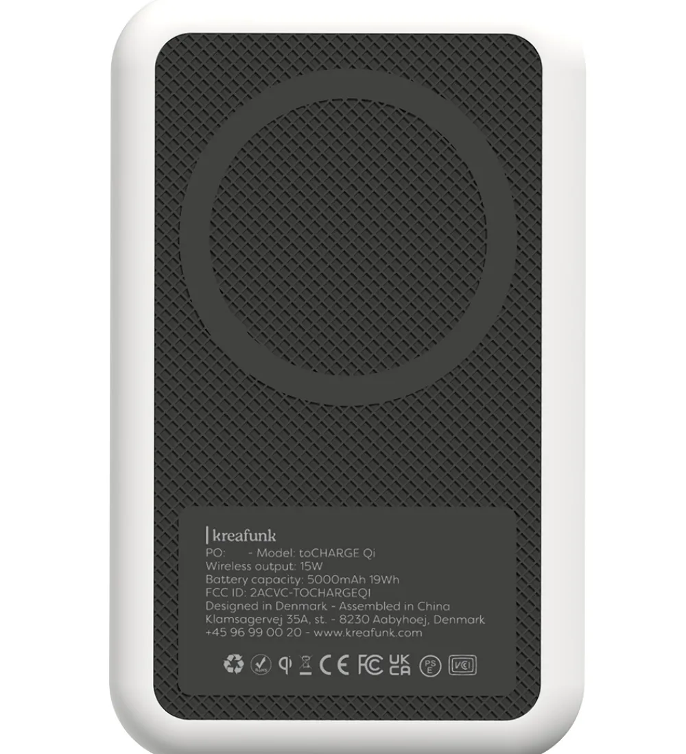 Powerbanks-Kreafunk Powerbank - toCHANGE QI - Hvid - 5.000mAh