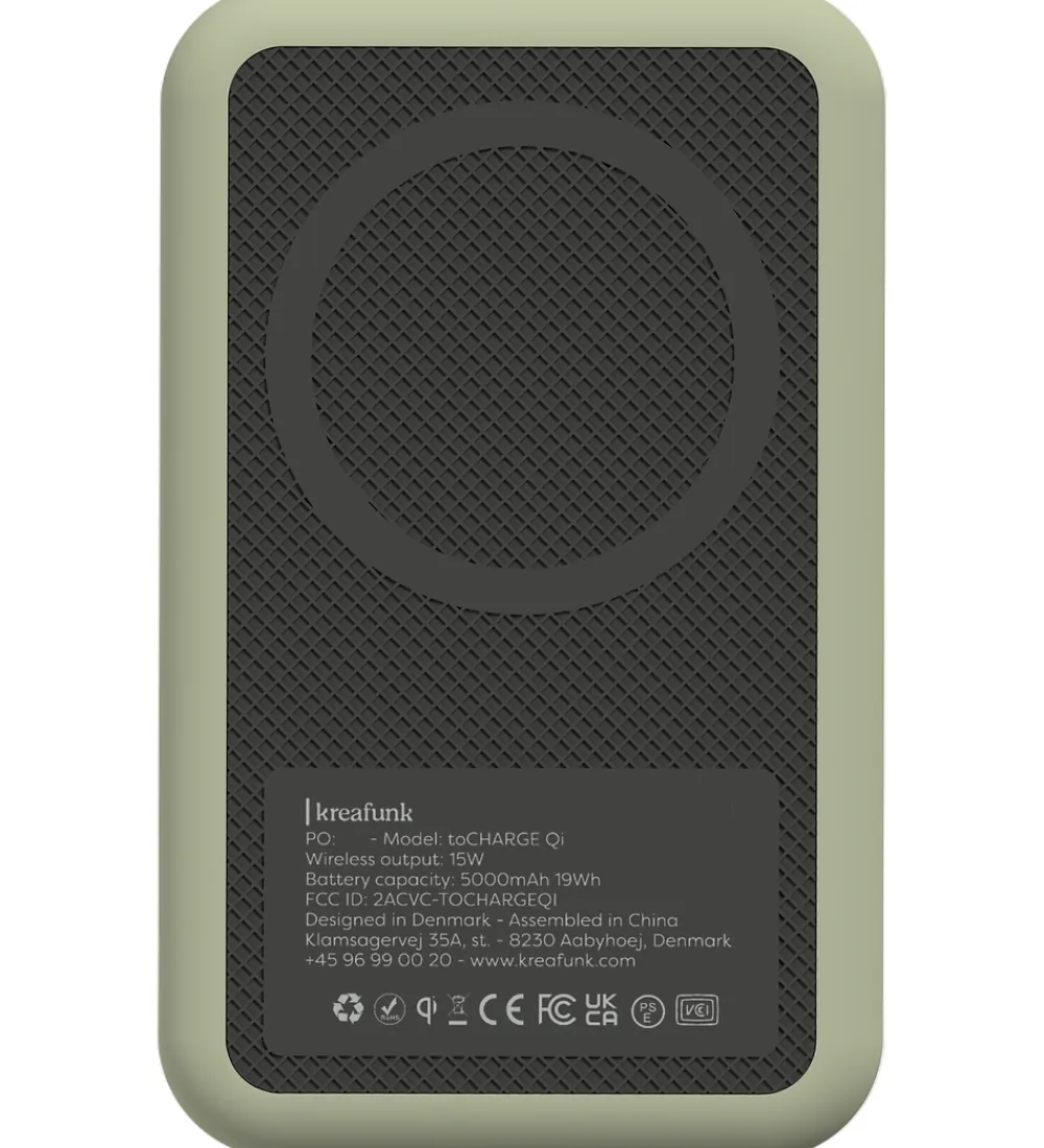 Powerbanks-Kreafunk Powerbank - toCHARGE Qi - Dusty Olive - 5.000mAh