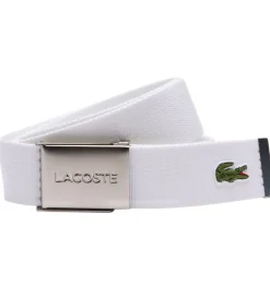 Lacoste Bælter*Bælte - Woven Strap - Hvid m. Logo