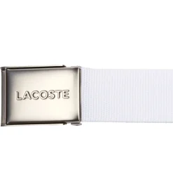 Lacoste Bælter*Bælte - Woven Strap - Hvid m. Logo