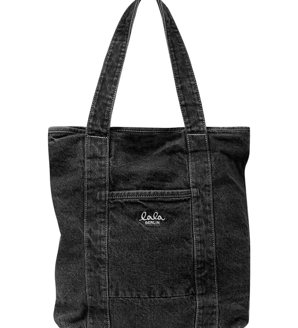 Shoppers-Lala Berlin Shopper - Carmela - Denim Washed Black