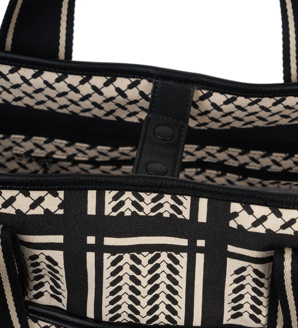 Shoppers-Lala Berlin Shopper - East West - Heritage Stripe Black