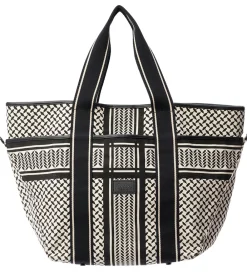 Shoppers-Lala Berlin Shopper - East West Tote Marin - Heritage Stripe Bla