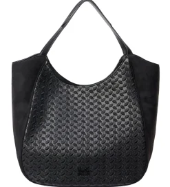 Shoppers-Lala Berlin Shopper - Mar - Heritage Embroidery Black