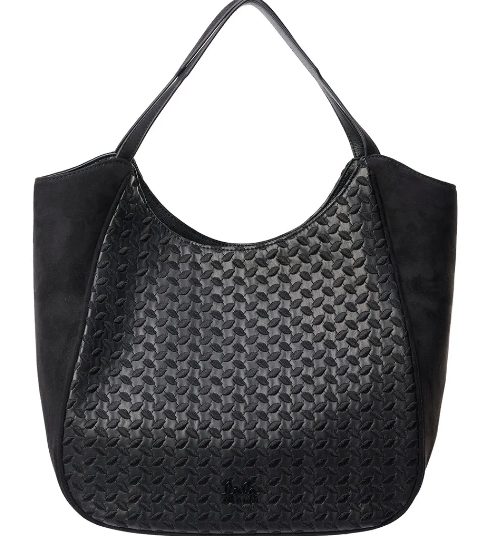 Shoppers-Lala Berlin Shopper - Mar - Heritage Embroidery Black