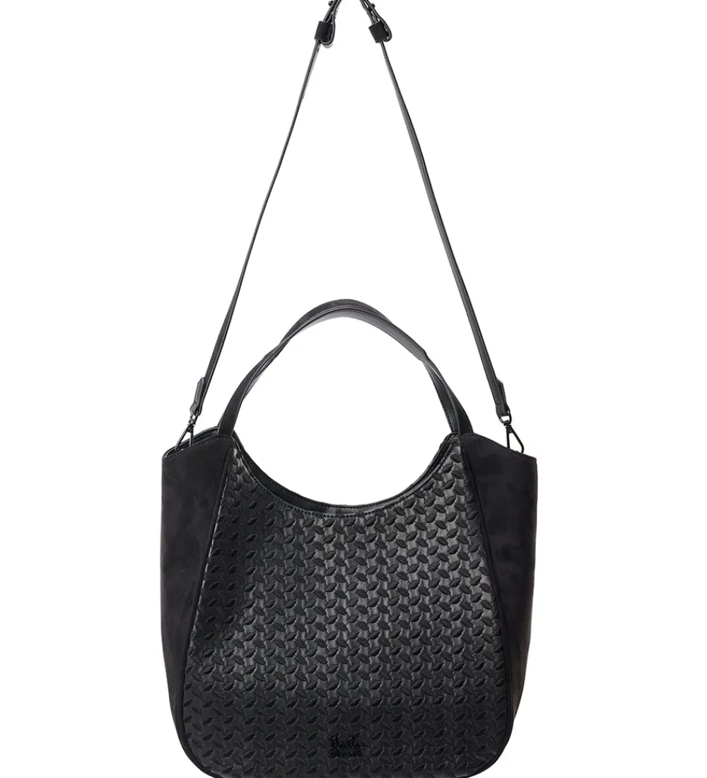 Shoppers-Lala Berlin Shopper - Mar - Heritage Embroidery Black