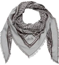 Lala Berlin Tørklæder*Tørklæde - Triangle Tilda - Swoosh Light Blue/Brown