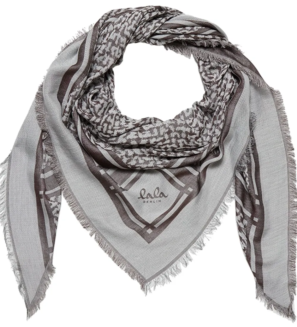 Lala Berlin Tørklæder*Tørklæde - Triangle Tilda - Swoosh Light Blue/Brown
