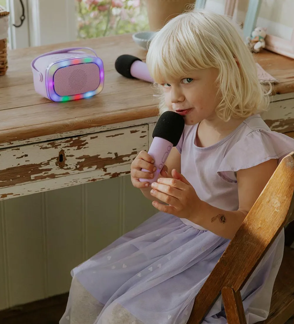 Lalarma Musikinstrumenter|Højtalere*Højtaler m. 2 Mikrofoner - Trådløs - Karaoke - Purple