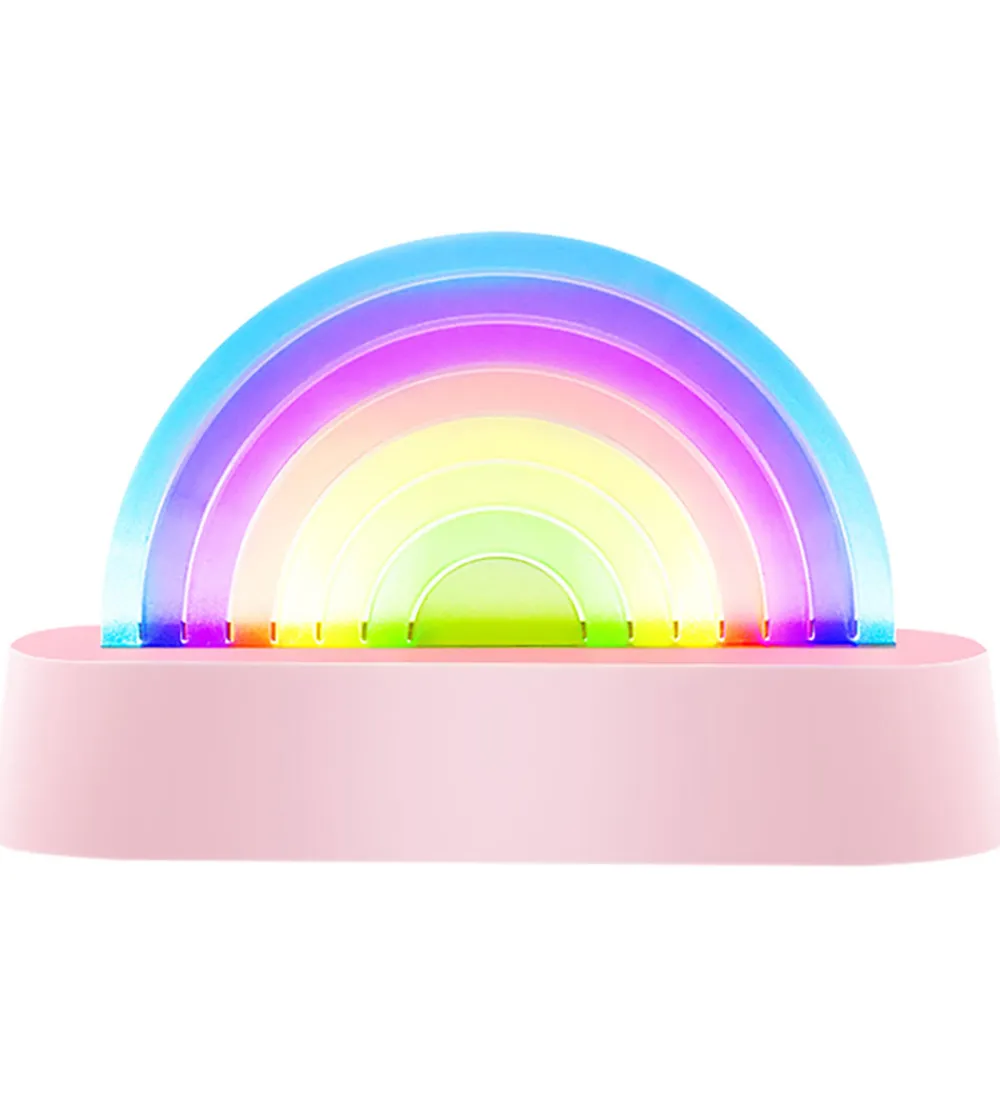 Fritstående Lamper|Lamper-Lalarma Lampe - Dancing Rainbow - 18x11x4 cm - Rosa