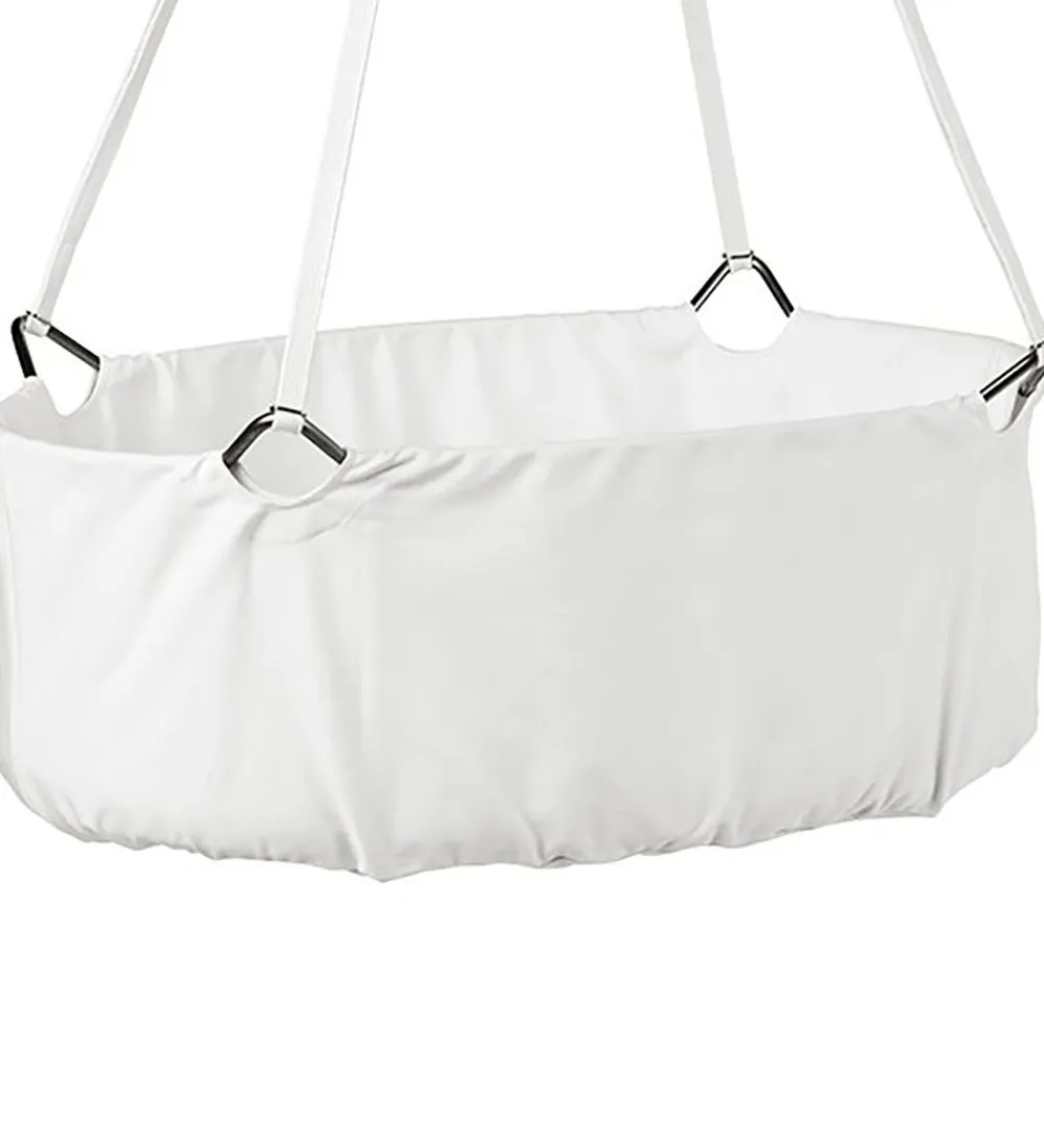 Senge-Leander Classic Vugge m. Madras - 83x50x30 cm - Hvid