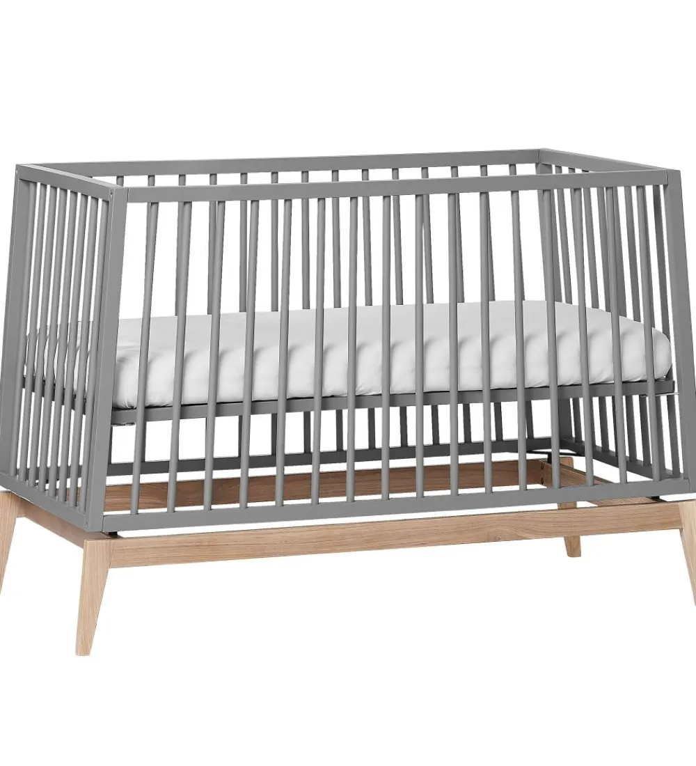 Senge-Leander Luna Babyseng - 120x60 - Grå/Eg