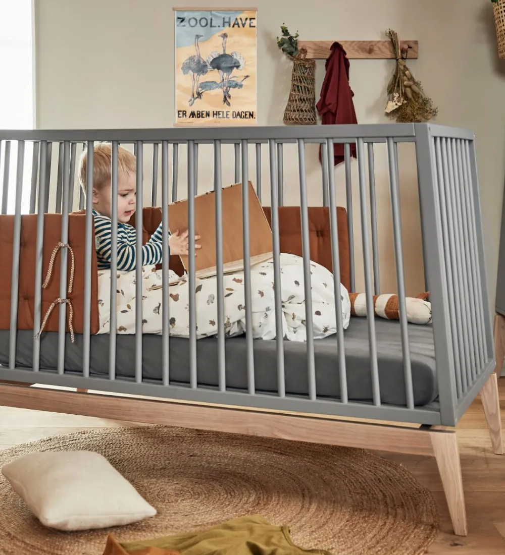 Senge-Leander Luna Babyseng - 120x60 - Grå/Eg