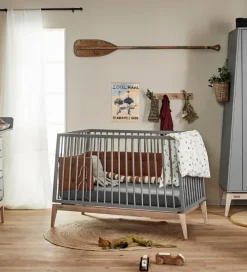 Senge-Leander Luna Babyseng - 120x60 - Grå/Eg