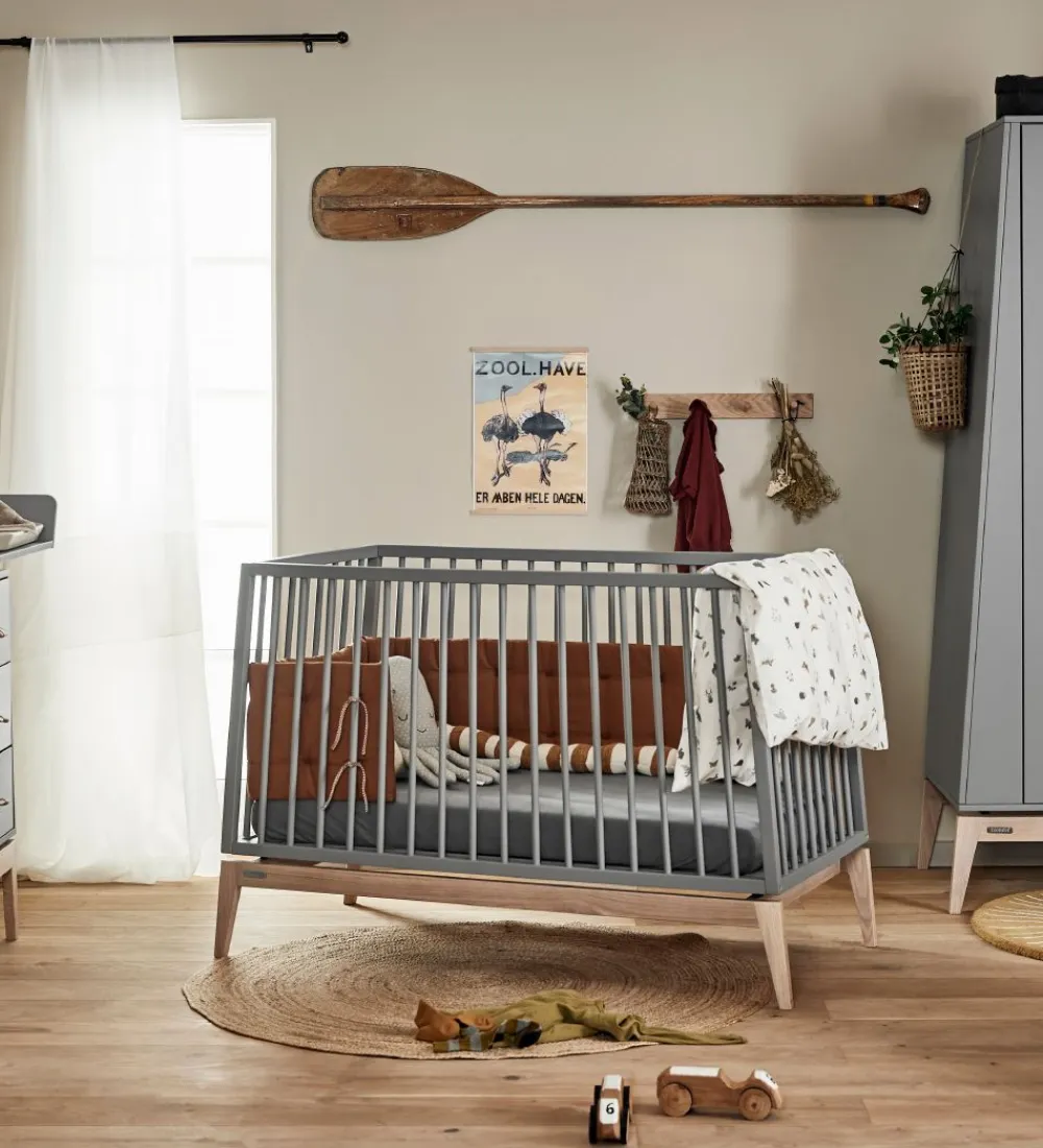 Senge-Leander Luna Babyseng - 120x60 - Grå/Eg