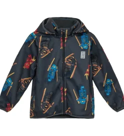 Softshell-LEGO® Wear LEGO® Ninjago Softshelljakke - LWSaku 602 - Koksgrå m. Ninjaer