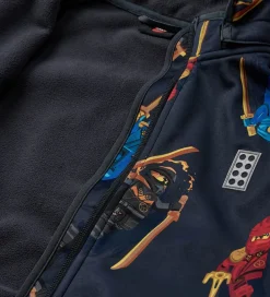 Softshell-LEGO® Wear LEGO® Ninjago Softshelljakke - LWSaku 602 - Koksgrå m. Ninjaer