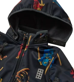 Softshell-LEGO® Wear LEGO® Ninjago Softshelljakke - LWSaku 602 - Koksgrå m. Ninjaer