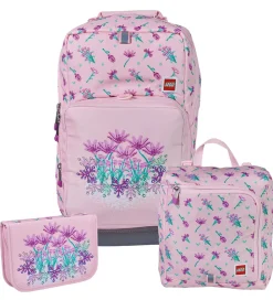 Skoletasker|Penalhuse-LEGO® Tasker LEGO® Skoletaskesæt - Flowers - Optimo - 20,5 L - Lyserød
