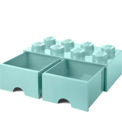 Skuffer-LEGO® Storage Opbevaringsskuffe - 8 Knopper - 50x25x18 - Aquablå
