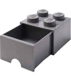 Skuffer-LEGO® Storage Opbevaringsskuffe - 4 Knopper - 25x25x18 - Mørkegr