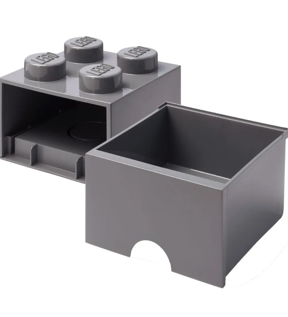 Skuffer-LEGO® Storage Opbevaringsskuffe - 4 Knopper - 25x25x18 - Mørkegr