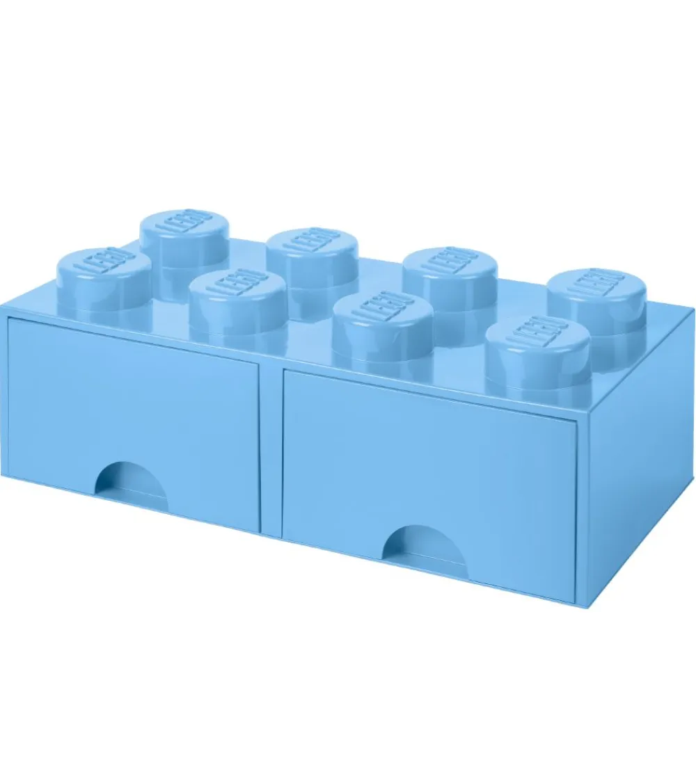 Skuffer-LEGO® Storage Opbevaringsskuffe - 8 Knopper - 50x25x18 - Lyseblå