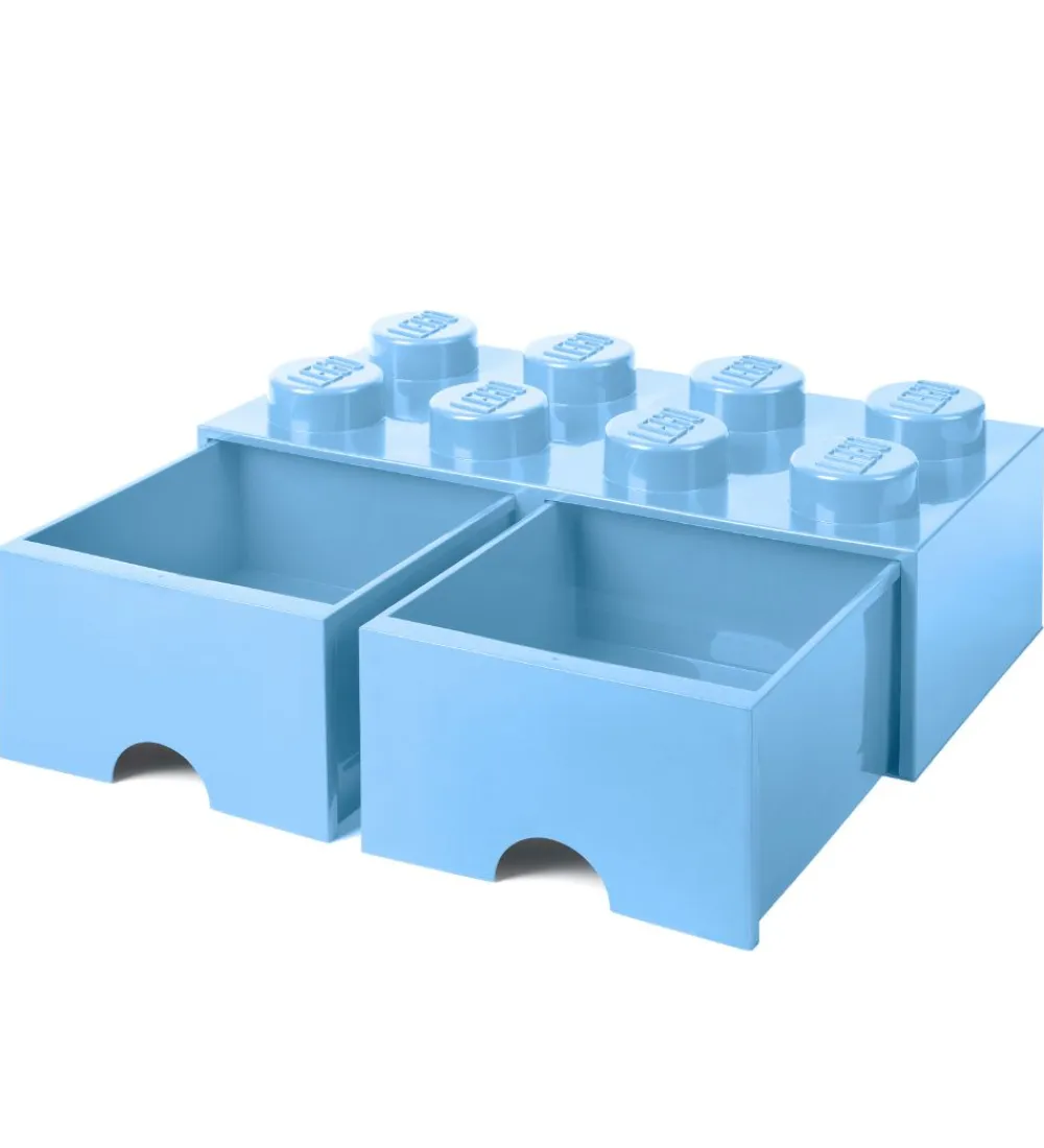 Skuffer-LEGO® Storage Opbevaringsskuffe - 8 Knopper - 50x25x18 - Lyseblå