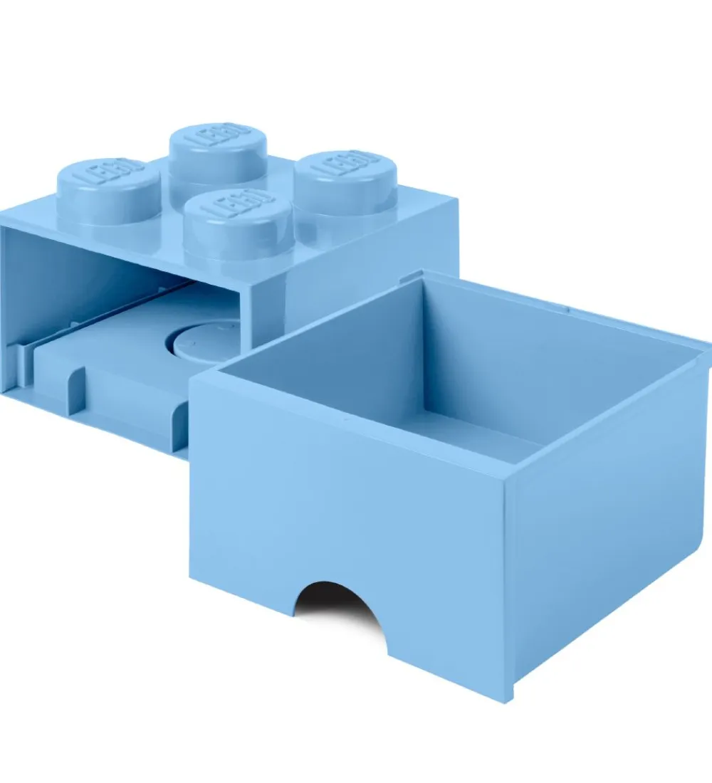 Skuffer-LEGO® Storage Opbevaringsskuffe - 4 Knopper - 25x25x18 - Lyseblå