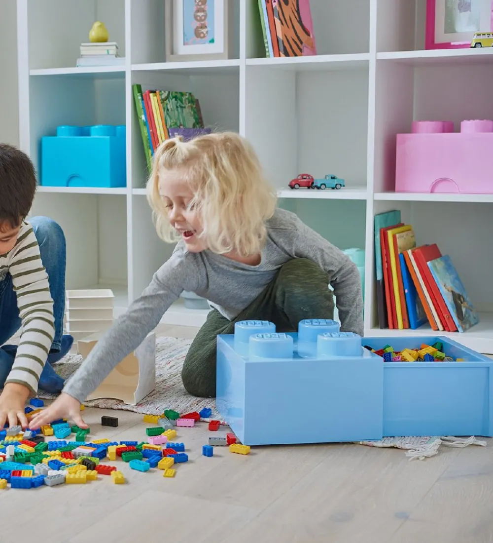 Skuffer-LEGO® Storage Opbevaringsskuffe - 4 Knopper - 25x25x18 - Lyseblå