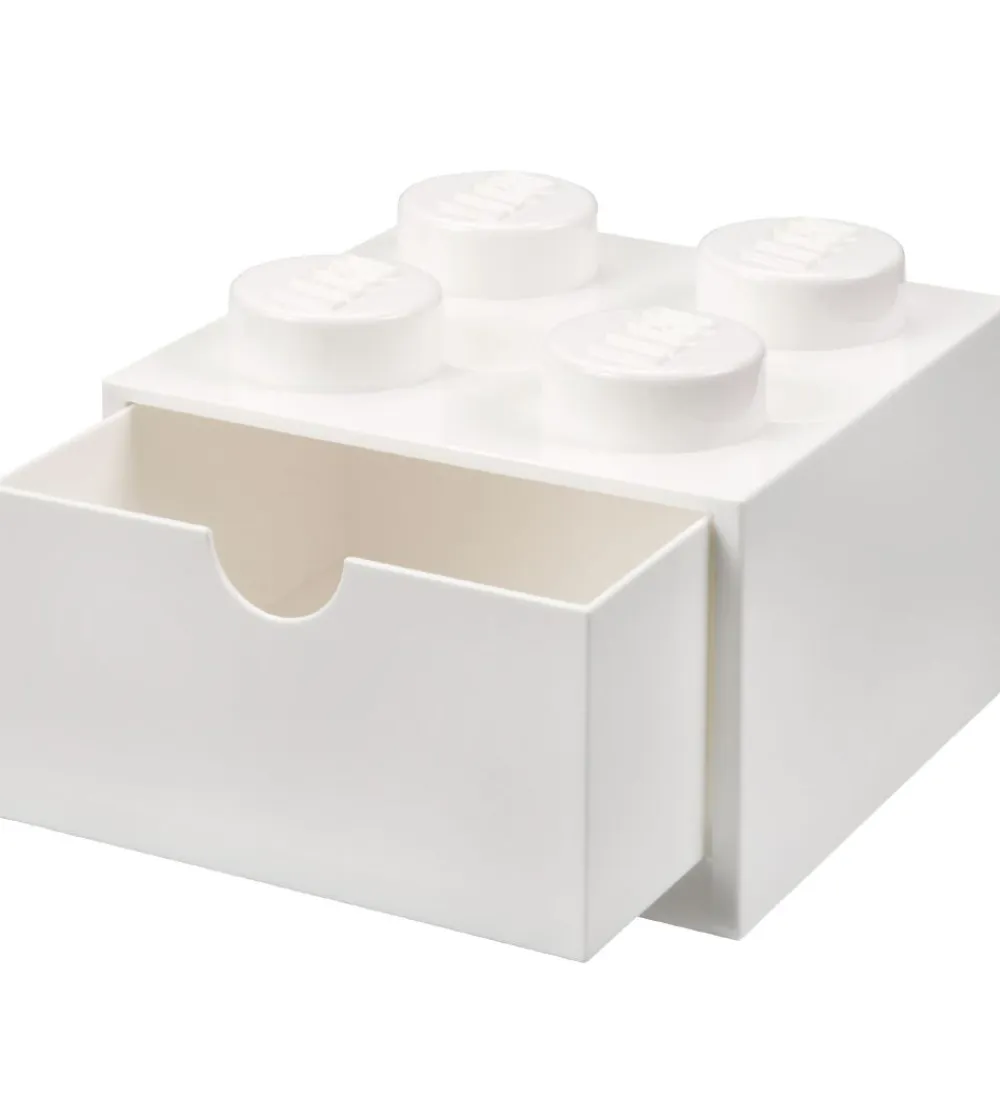 LEGO® Storage Skuffer*Opbevaringsskuffe - 4 Knopper - 15x15x9 - Hvid