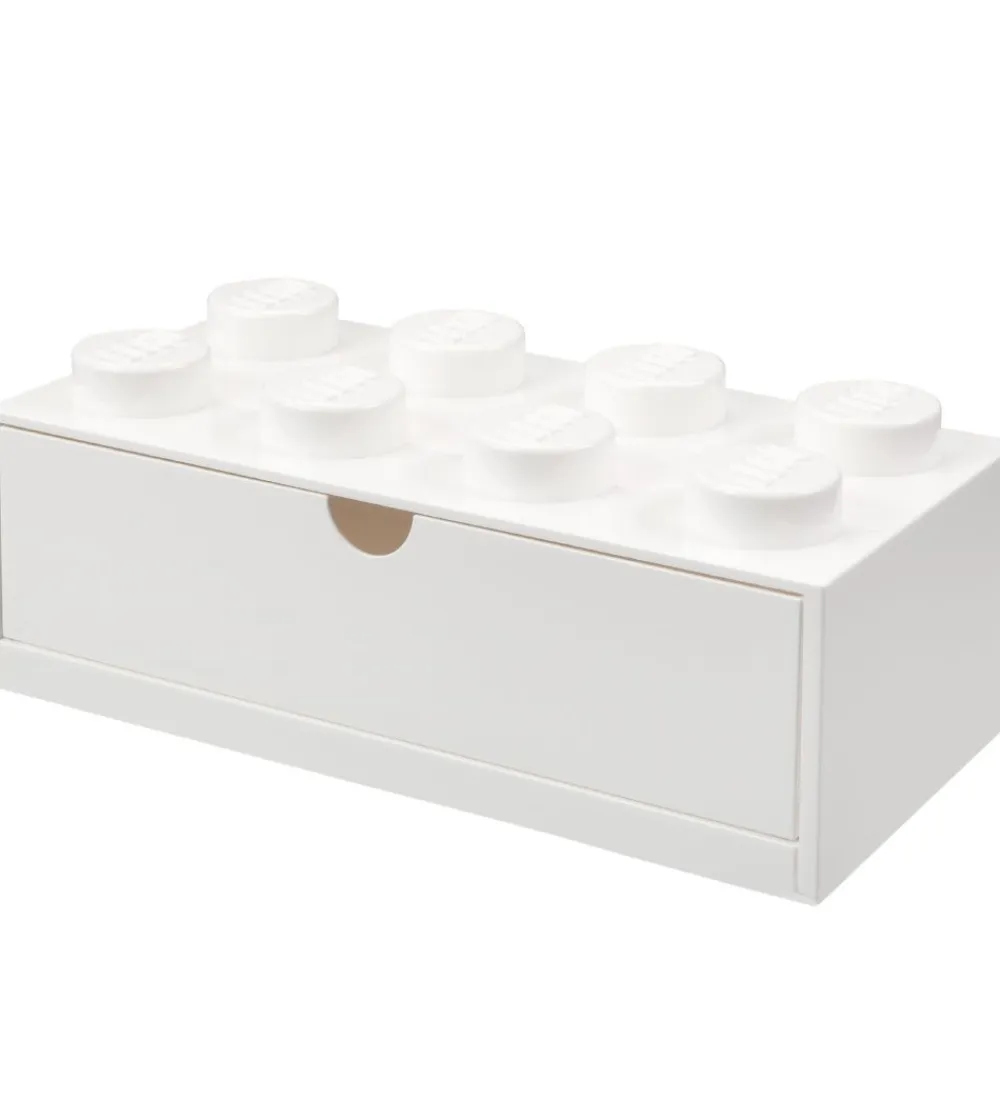 LEGO® Storage Skuffer*Opbevaringsskuffe - 8 Knopper - 31x15x9 - Hvid