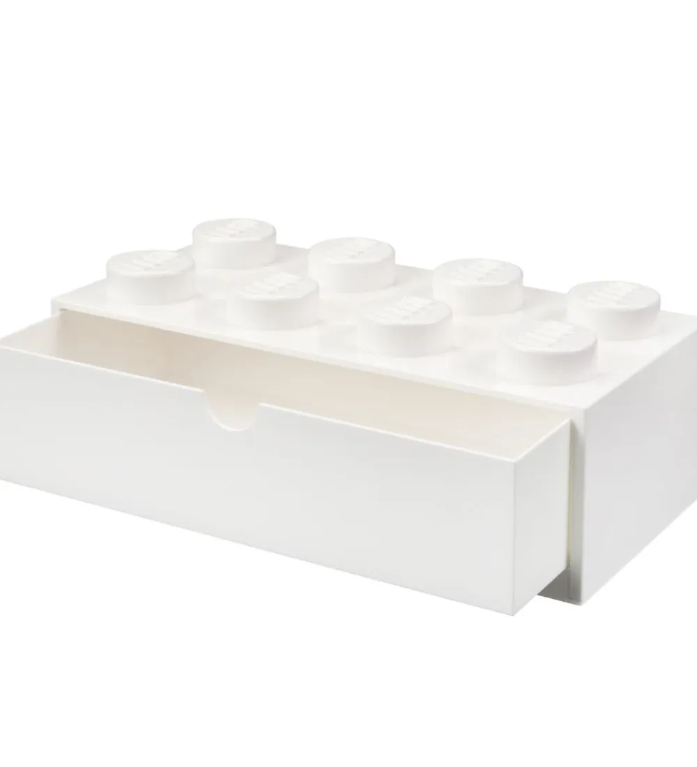 LEGO® Storage Skuffer*Opbevaringsskuffe - 8 Knopper - 31x15x9 - Hvid