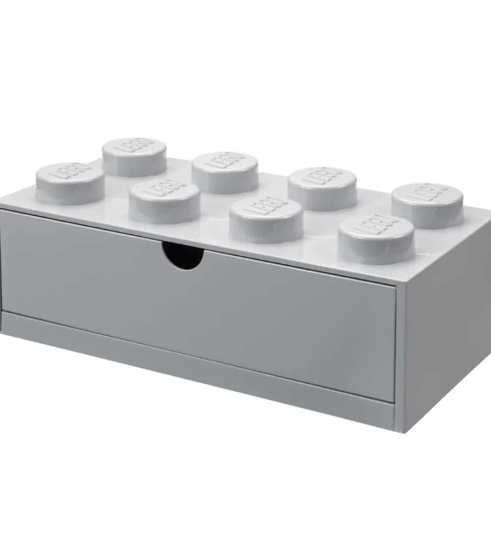 Skuffer-LEGO® Storage Opbevaringsskuffe - 8 Knopper - 31x15x9 - Grå
