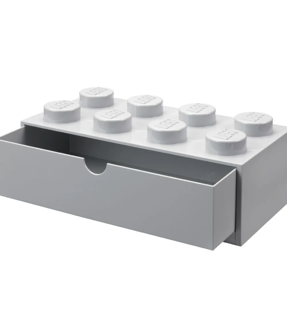 Skuffer-LEGO® Storage Opbevaringsskuffe - 8 Knopper - 31x15x9 - Grå