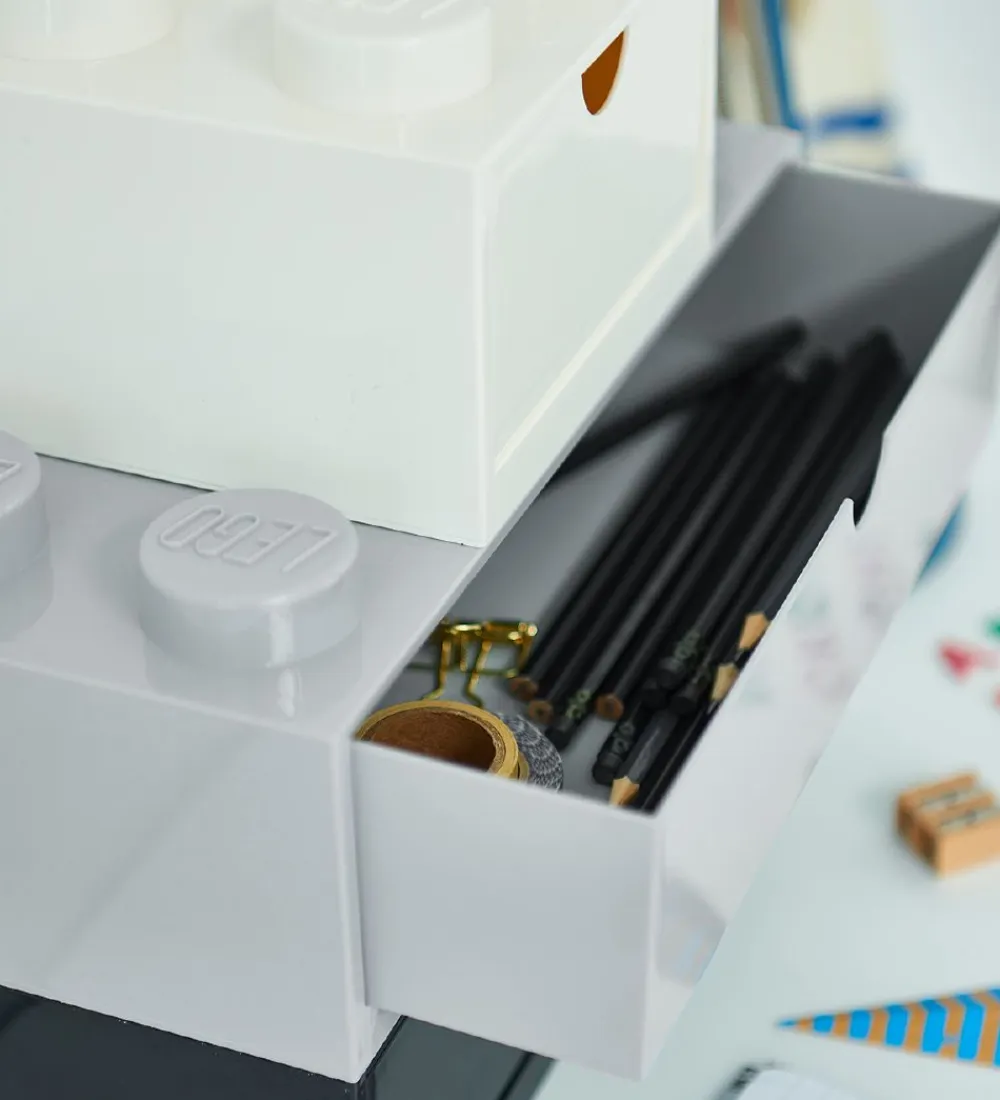 Skuffer-LEGO® Storage Opbevaringsskuffe - 8 Knopper - 31x15x9 - Grå
