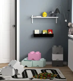 LEGO® Storage Skuffer*Opbevaringsskuffe - 4 Knopper - 25x25x18 - Lys Lil