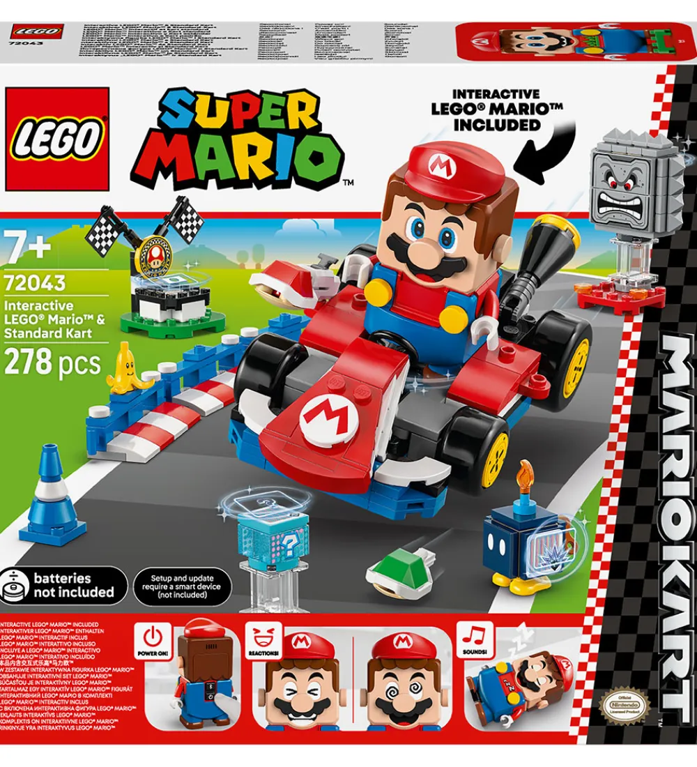 Lego®|Konstruktionslegetøj-LEGO® Super Mario - Mario Kart Interaktiv Mario 72043 - 278 Dele