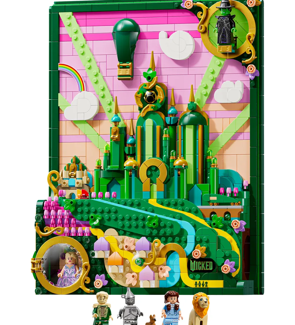 Lego®|Konstruktionslegetøj-LEGO® Wicked - Emerald City - Vægkunst 75685 - 1518 Dele