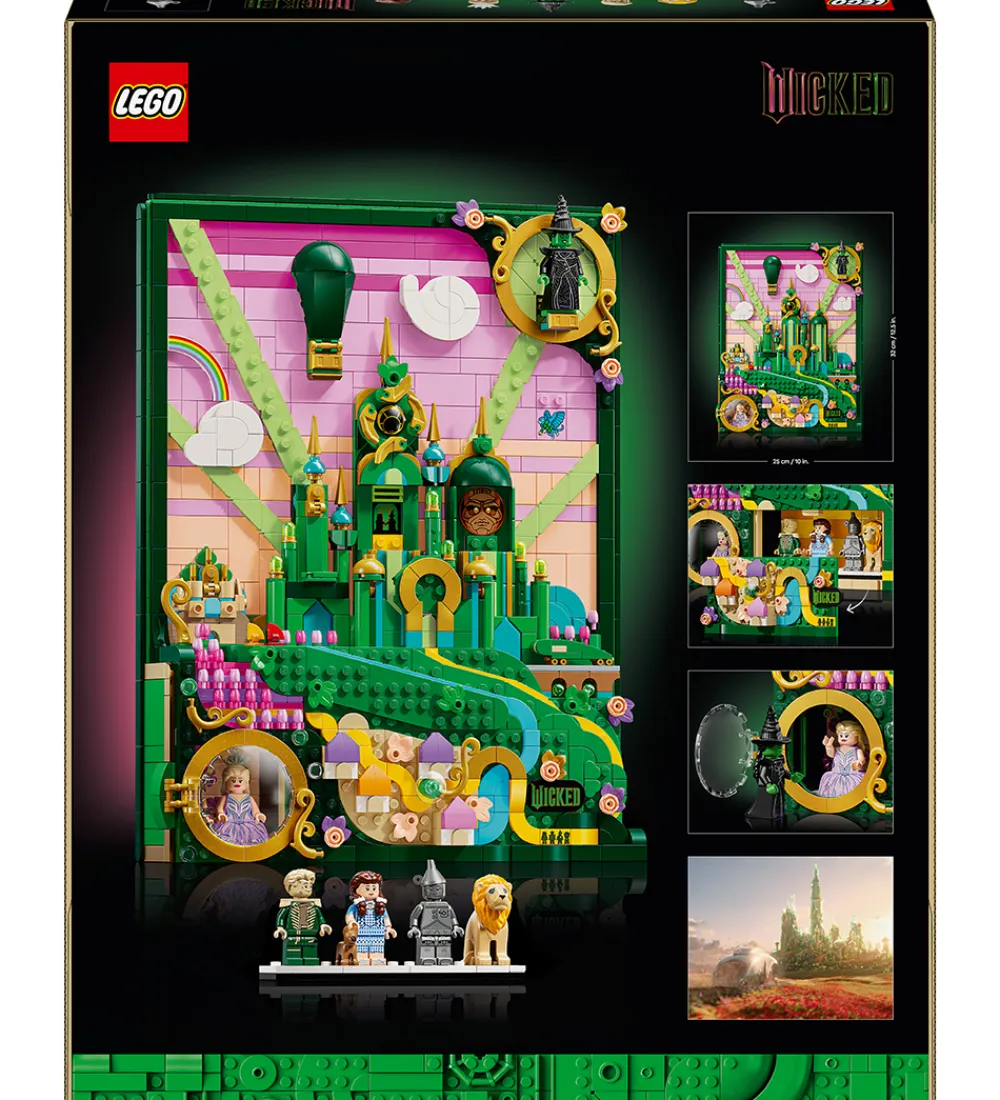 Lego®|Konstruktionslegetøj-LEGO® Wicked - Emerald City - Vægkunst 75685 - 1518 Dele