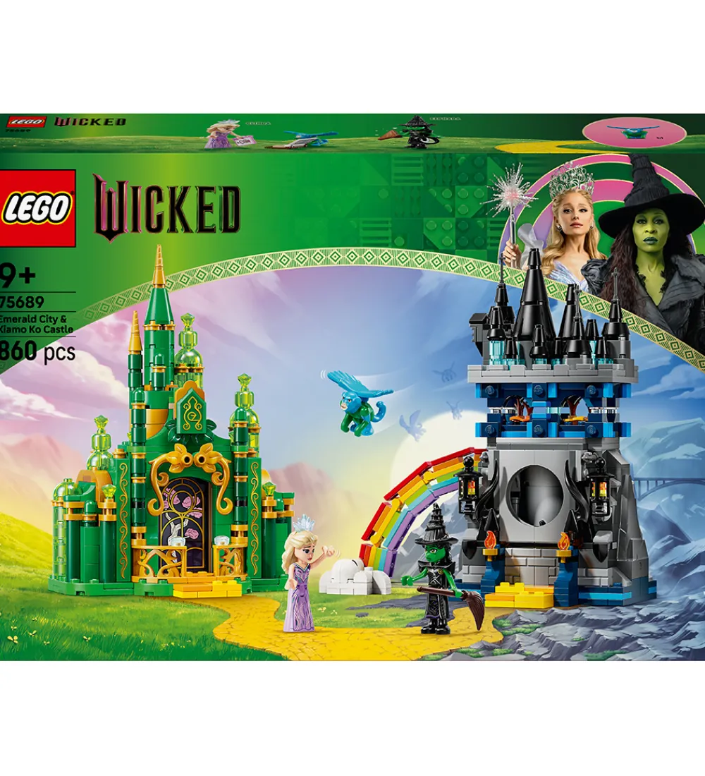 Lego®|Konstruktionslegetøj-LEGO® Wicked - Emerald City og Kiamo Ko-slottet 75689 - 860 Dele