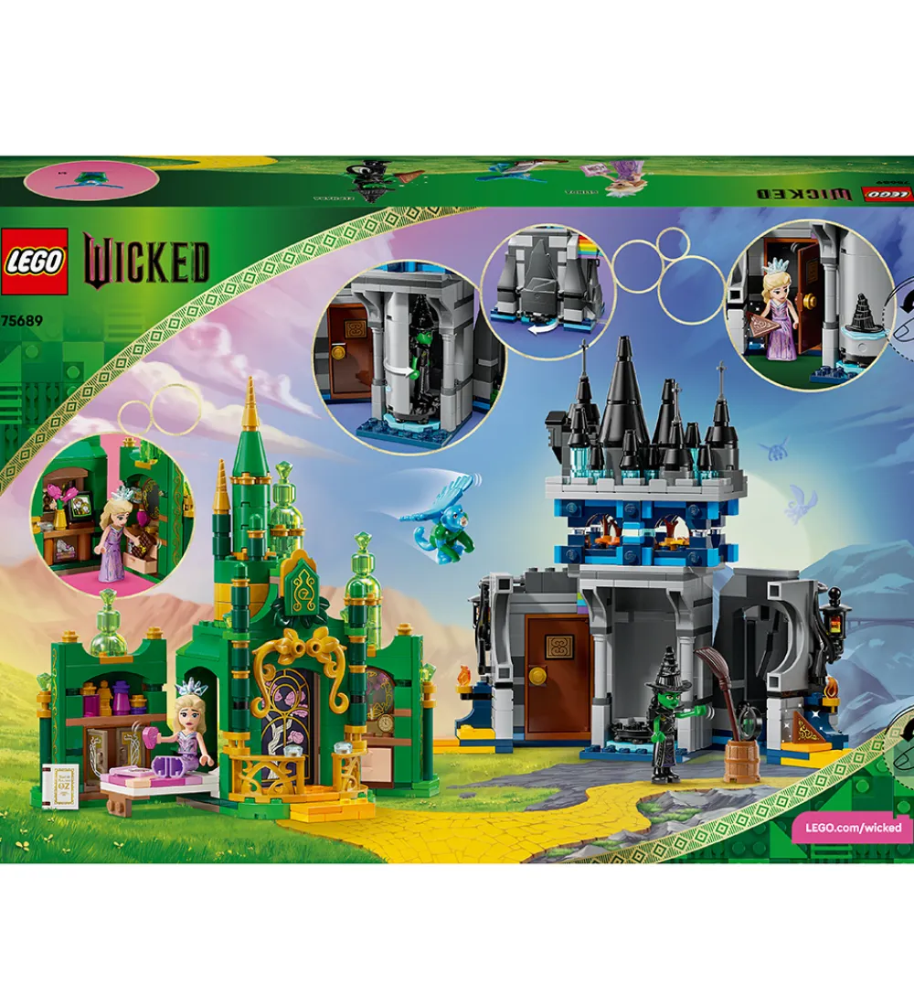 Lego®|Konstruktionslegetøj-LEGO® Wicked - Emerald City og Kiamo Ko-slottet 75689 - 860 Dele