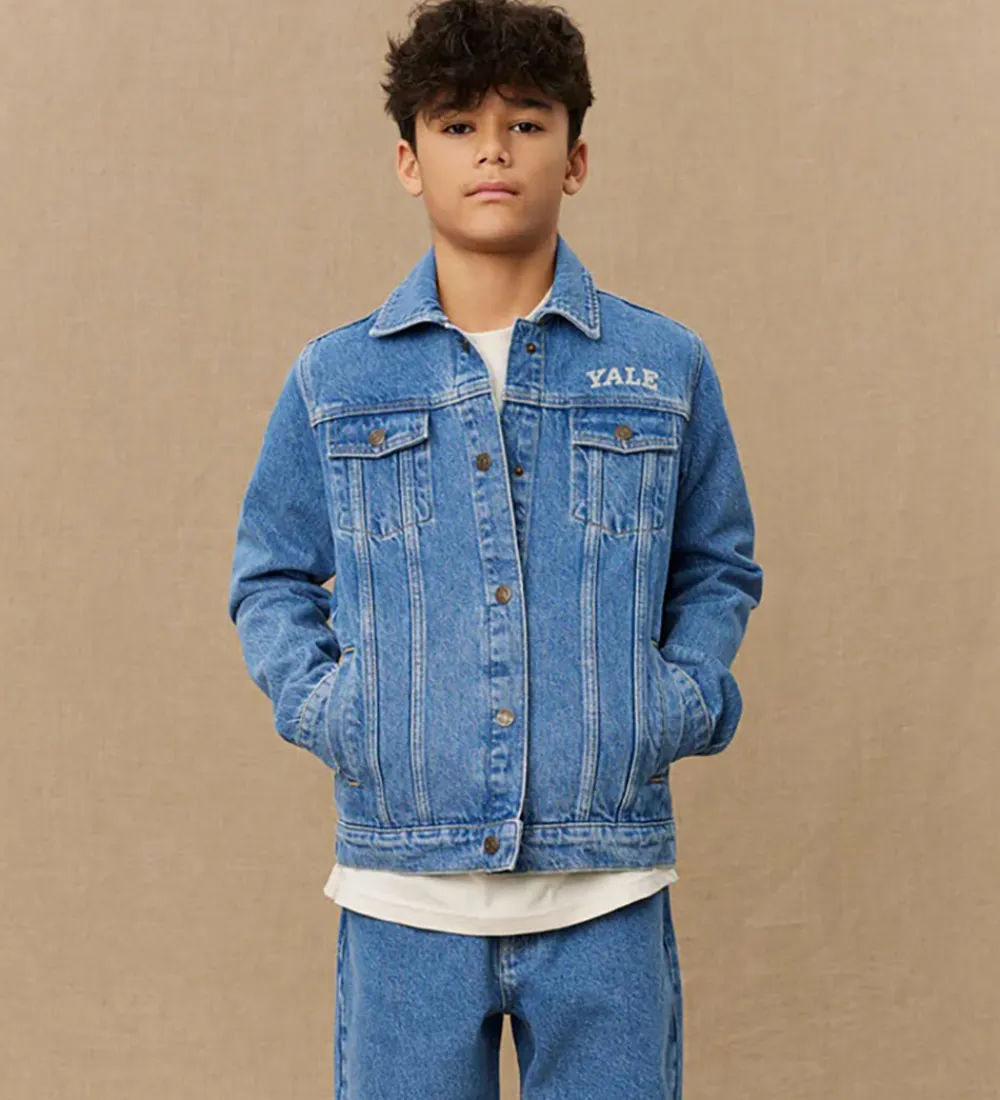 Overgangsjakker-Les Deux Denimjakke - Rally Yale - Medium Indigo Wash
