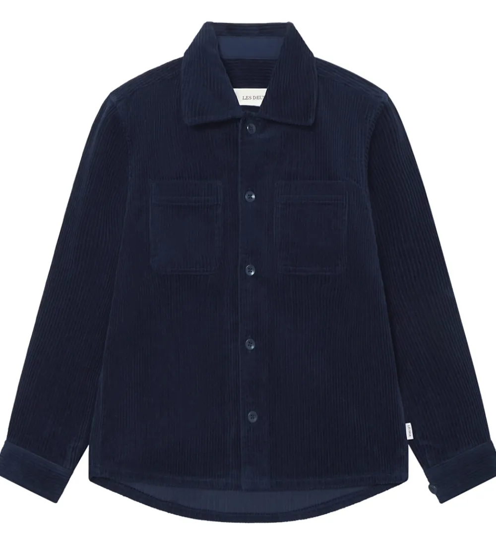 Skjorter-Les Deux Skjorte - Fløjl - Kody - Dark Navy