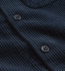 Skjorter-Les Deux Skjorte - Fløjl - Kody - Dark Navy
