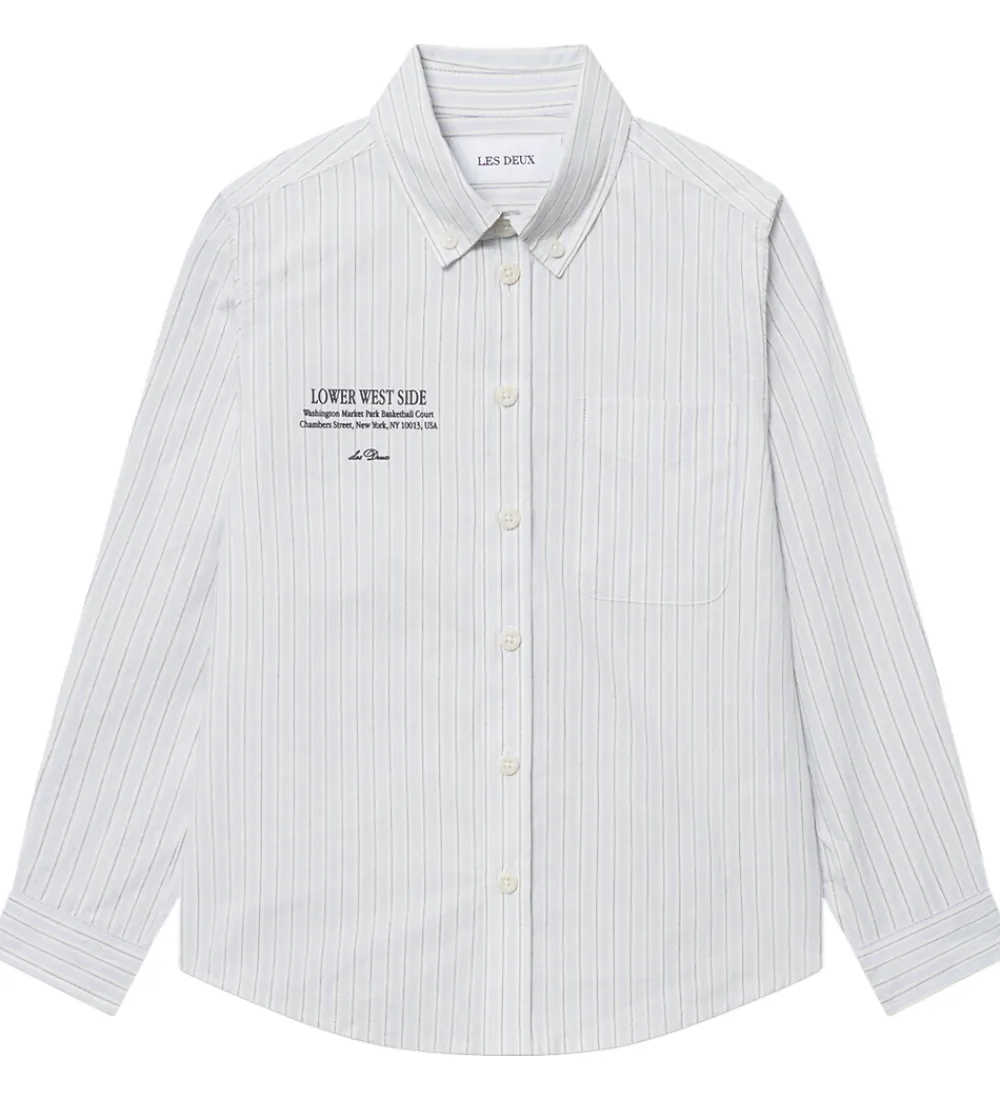 Les Deux Skjorter*Skjorte - Kent Print Stripe - Xenon Blue