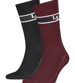 Levis Strømper*Strømper - 2-pak - Bordeaux/Sort